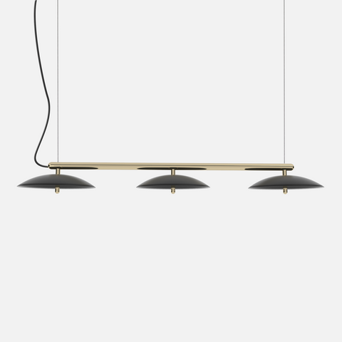Signal Linear Pendant Light, Black & Brass