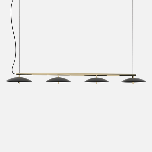 Signal Linear Pendant Light, Black & Brass