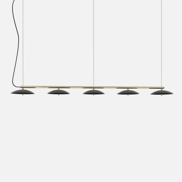 Signal Linear Pendant Light, Black & Brass