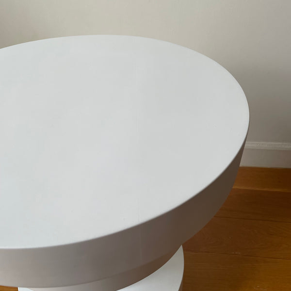 Sass Side Table, Short, White, Floor Model
