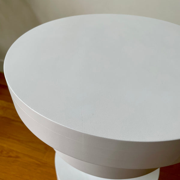 Sass Side Table, Short, White, Floor Model