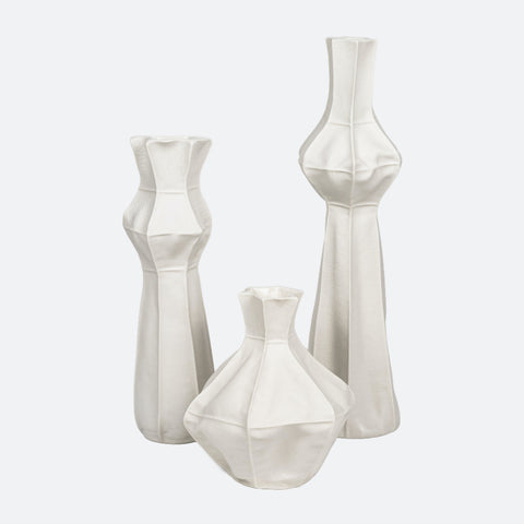 Kawa Set of 3 Luft Tanaka modern porcelain vases
