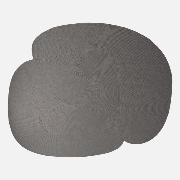 Riff Braided Wool Area Rug 12x15 Dark Grey