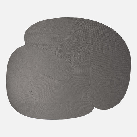 Riff Braided Wool Area Rug 6x8 Dark Grey