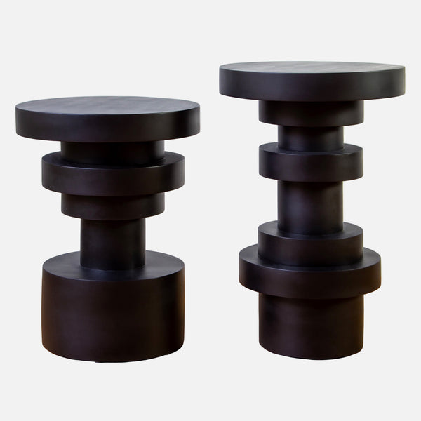 Sass Side Table, Pair, Black