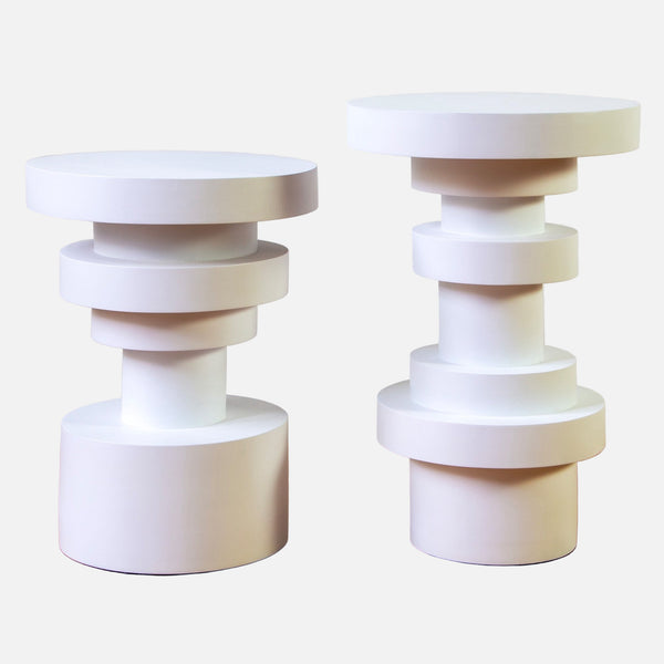Sass Side Table, Pair, White