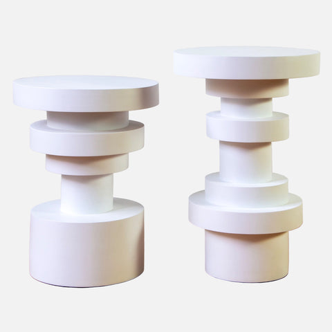 Sass Side Table, Pair, White