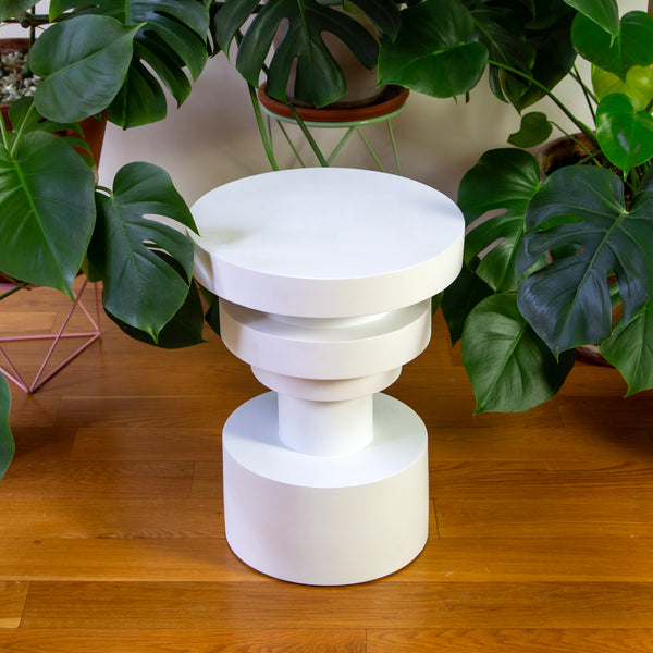 Sass Side Table, Short, White