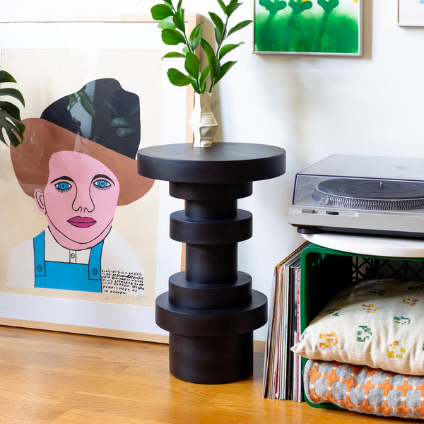 Sass Side Table, Tall, Black