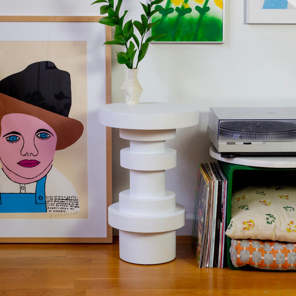 Sass Side Table, Tall, White