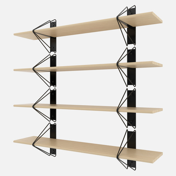 Strut Shelving System, Short, Black & Maple