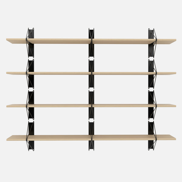 Strut Shelving System, Medium, Black & Maple