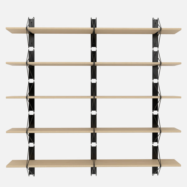 Strut Shelving System, Medium, Black & Maple