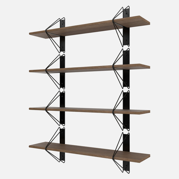 Strut Shelving System, Short, Black & Walnut