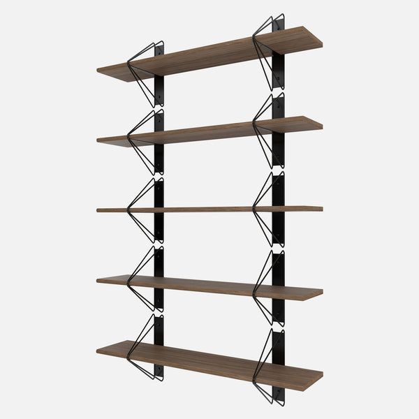 Strut Shelving System, Short, Black & Walnut