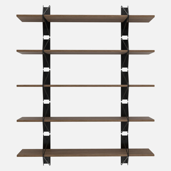 Strut Shelving System, Short, Black & Walnut