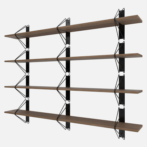 Strut Shelving System, Medium, Black & Walnut