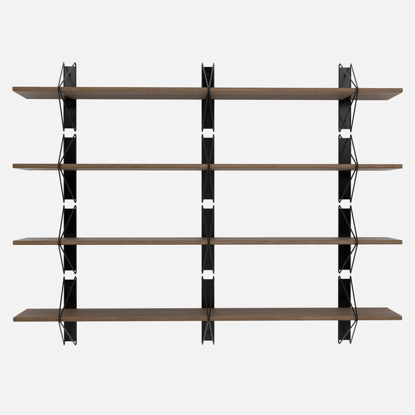Strut Shelving System, Medium, Black & Walnut