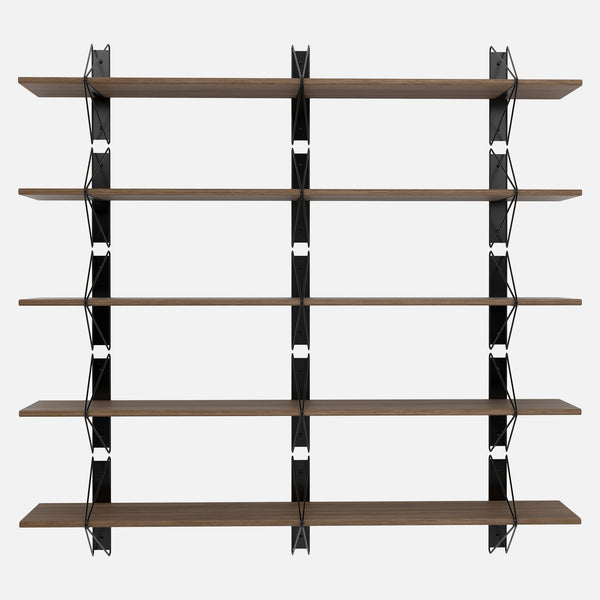 Strut Shelving System, Medium, Black & Walnut