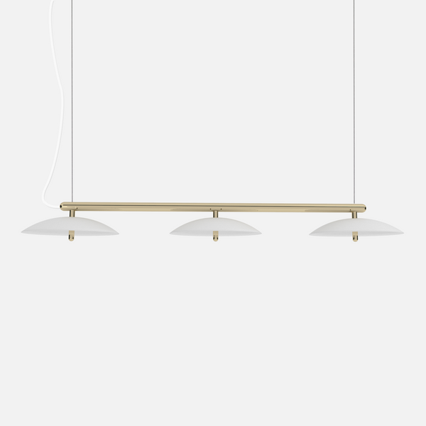 Signal Linear Pendant Light, White & Brass
