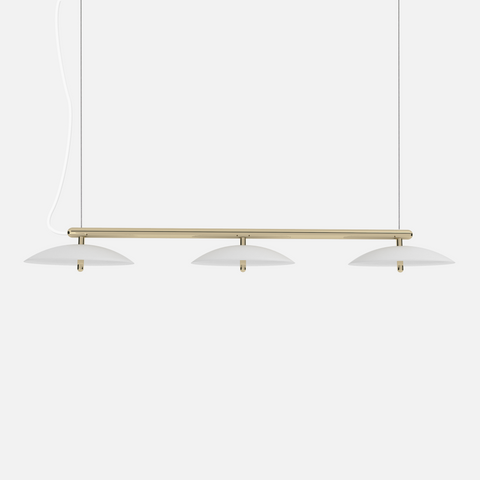 Signal Linear Pendant Light, White & Brass