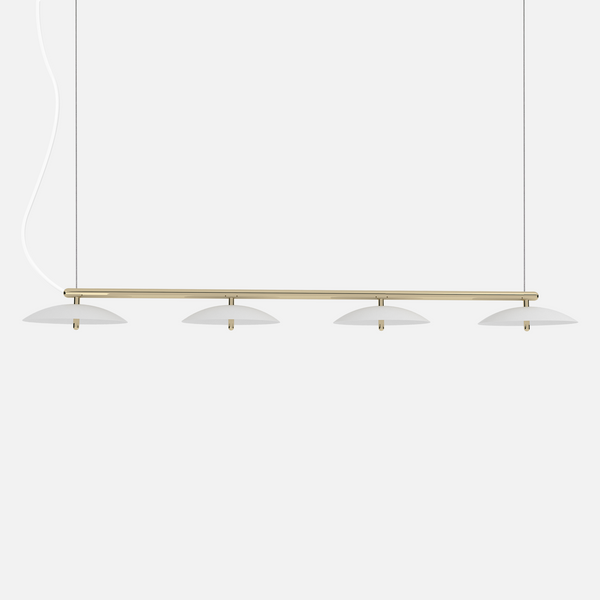 Signal Linear Pendant Light, White & Brass