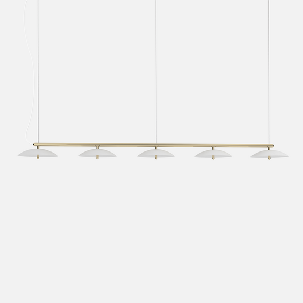 Signal Linear Pendant Light, White & Brass