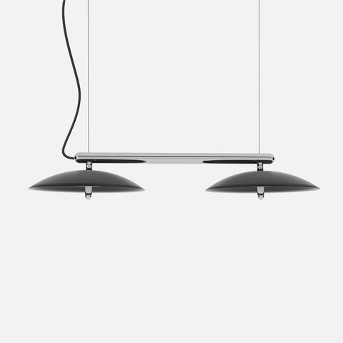 Signal Linear Pendant Light, Short, Black & Nickel, Floor Model
