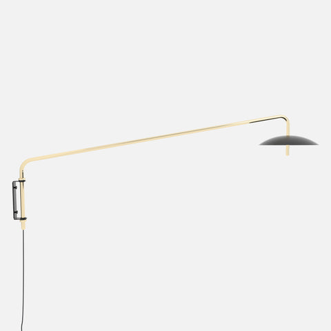 Signal Arm Sconce, Long, Black & Brass