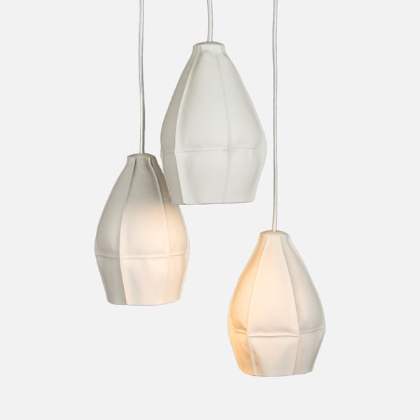 Kawa Porcelain Pendant Light, Cluster of 3