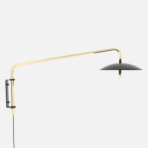 Signal Arm Sconce, Short, Black & Brass