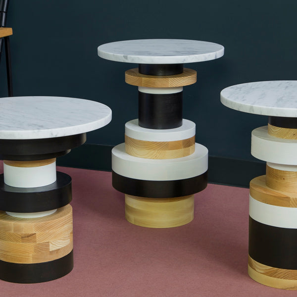 Sass Side Table, Marble Top, 20in tall