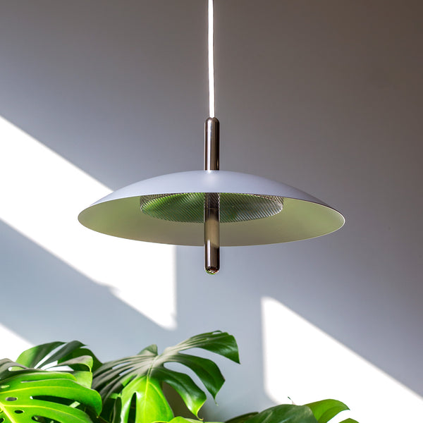 Signal Pendant Light, White & Brass