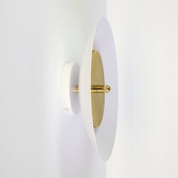 Signal Flush Mount, White & Brass