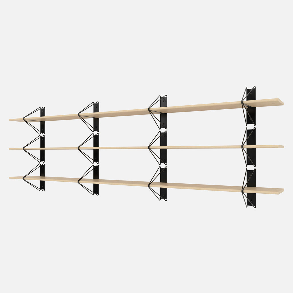 Strut Shelving System, Long, Black & Maple | Souda