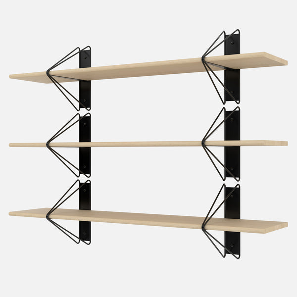 Strut Shelving System, Short, Black & Maple