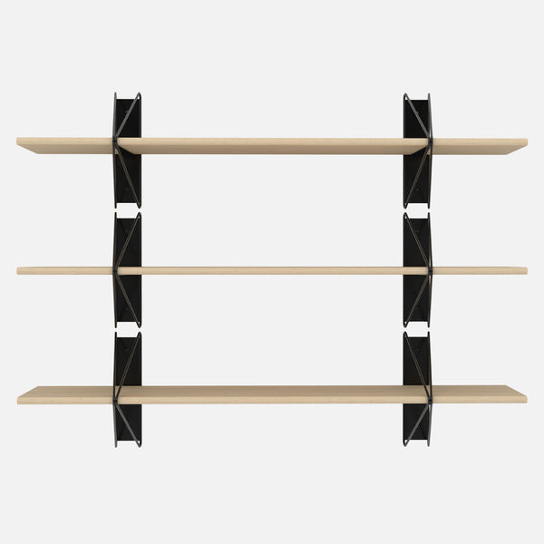 Strut Shelving System, Short, Black & Maple