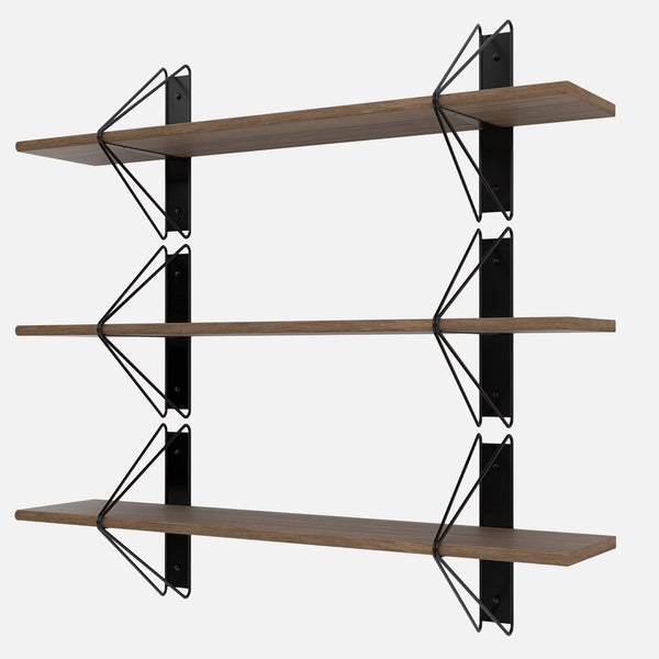 Strut Shelving System, Short, Black & Walnut