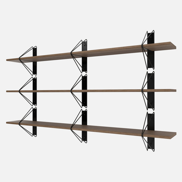 Strut Shelving System, Medium, Black & Walnut