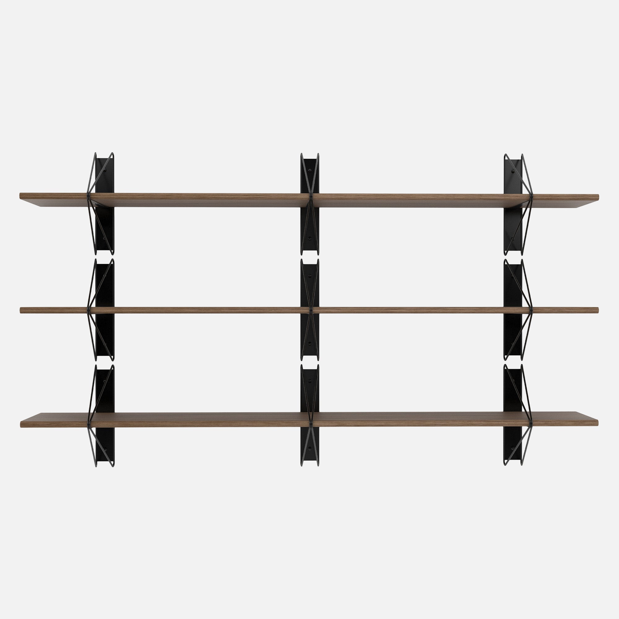 Strut Shelving System, Medium, Black & Walnut | Souda