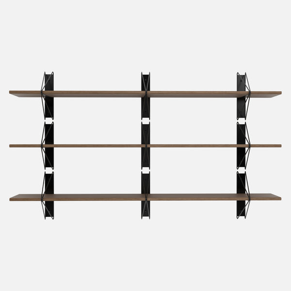 Strut Shelving System, Medium, Black & Walnut