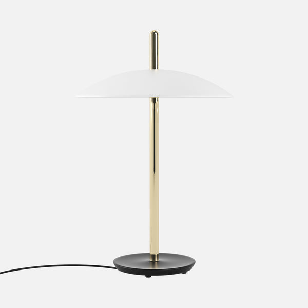 Signal Table Lamp, White & Brass