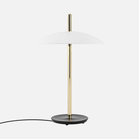 Signal Table Lamp, White & Brass