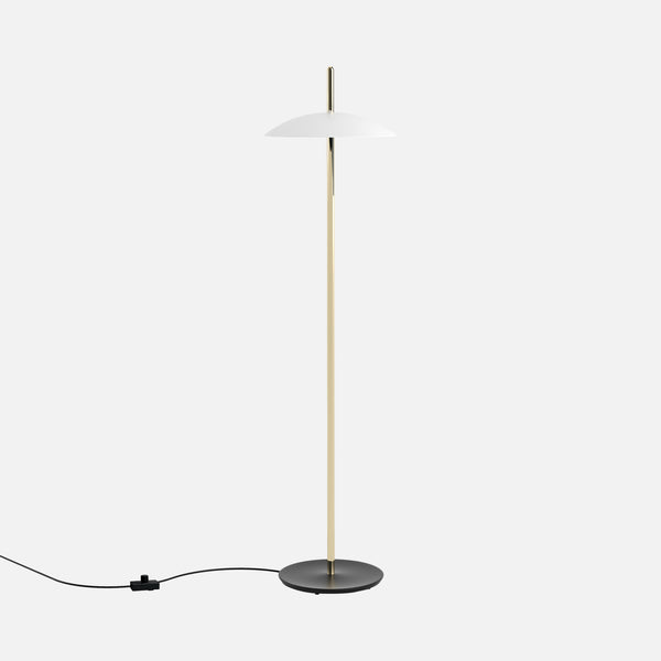 Signal Floor Lamp, White & Brass