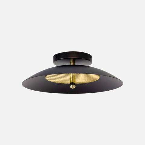Signal Flush Mount, Black & Brass