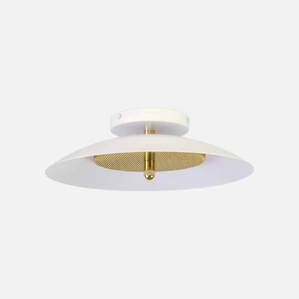 Signal Flush Mount, White & Brass