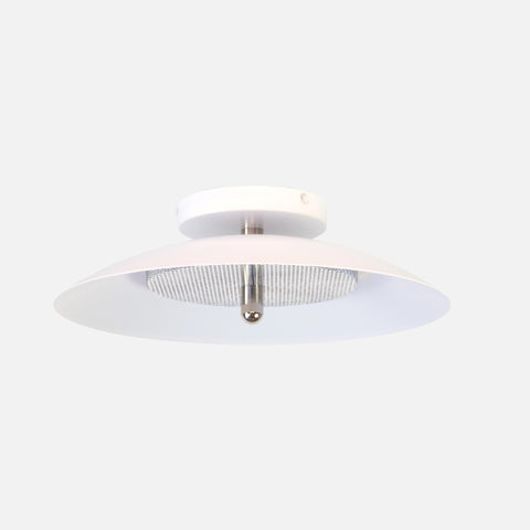 Signal Flush Mount, White & Nickel