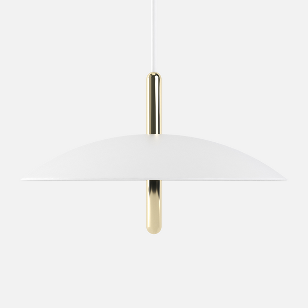 Signal Pendant Light, White & Brass