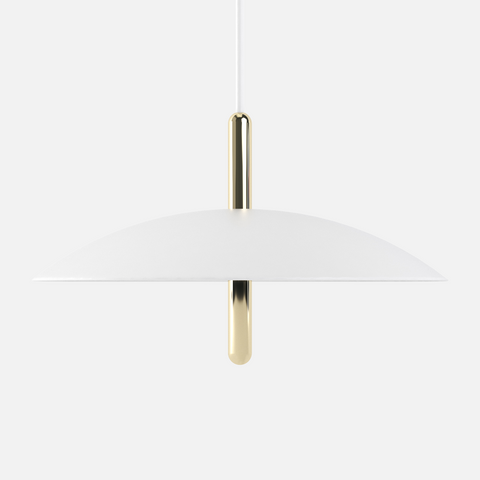 Signal Pendant Light, White & Brass